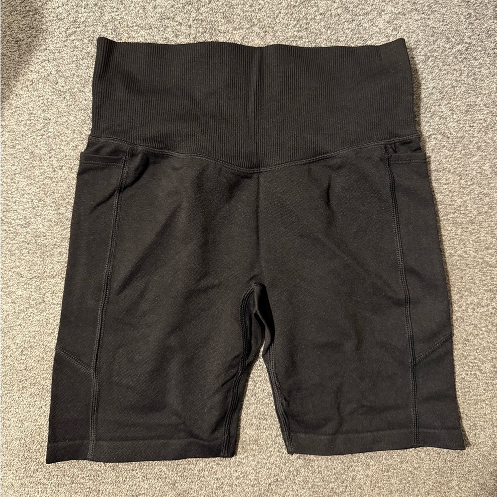 VS PINK Ribbed Bike Shorts Black Size Small